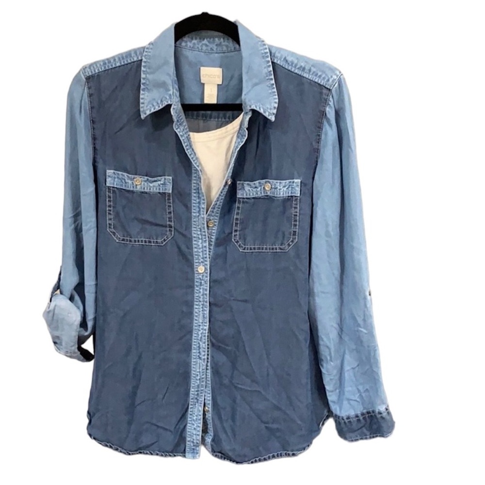 Chico’s Denim Button Down Shirt
